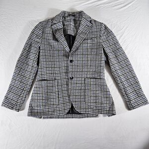 Men's Black and White Houndstooth Jacket